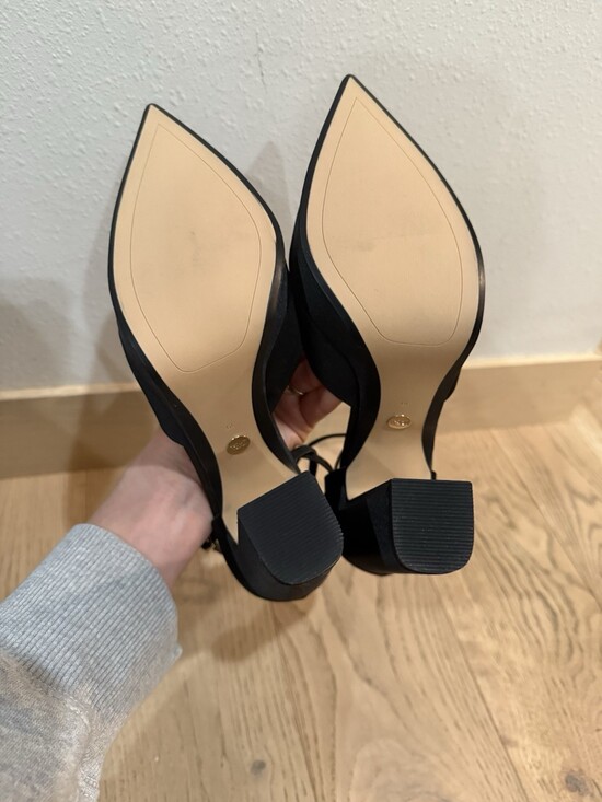 zara Heeled platform shoes black Womens 39 8 Satin Pointed Toe High Heel - Picture 5 of 7